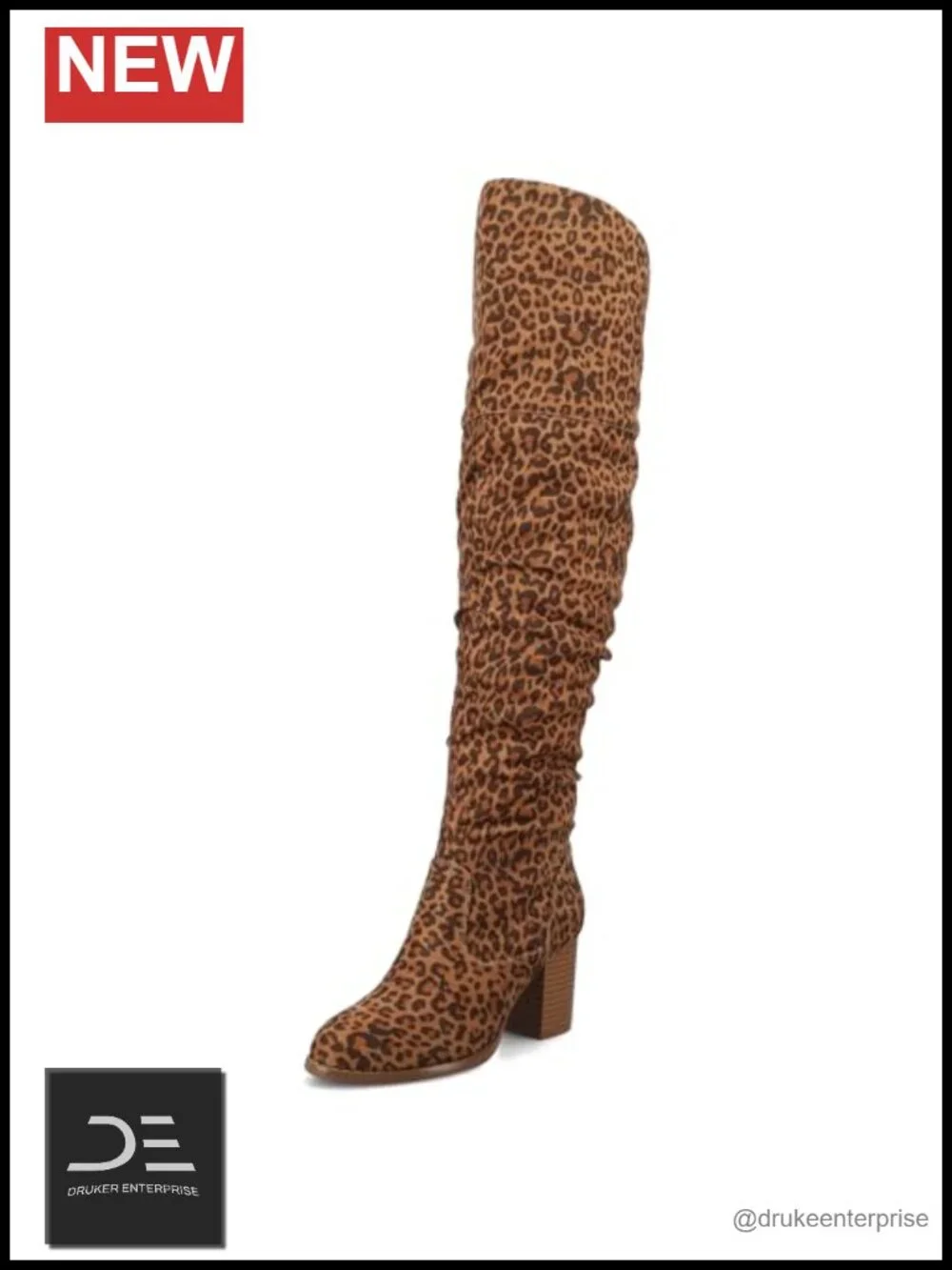 Journee Collection Women's Over-the-Knee Faux Suede Boots 3in Stacked Heel